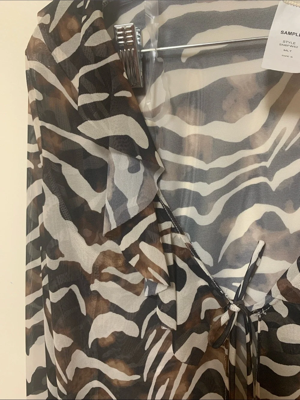Sunshine 79 swim coverup - animal print mesh cardigan shirt